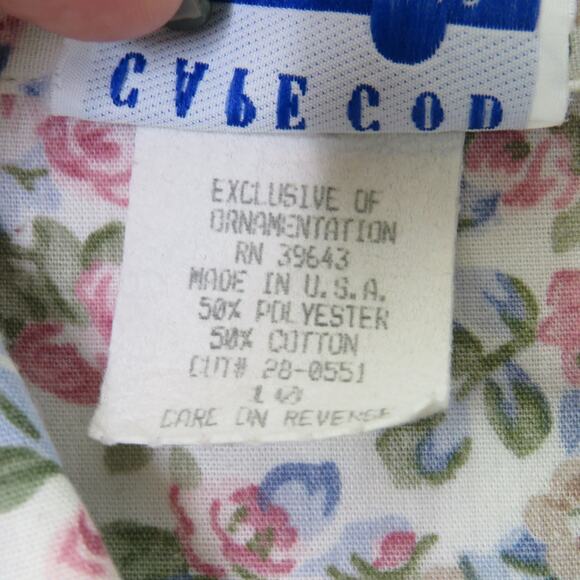 1980s Vintage Floral Blouse Long Sleeve Button Up Collared Top Cottage Medium - Picture 6 of 6